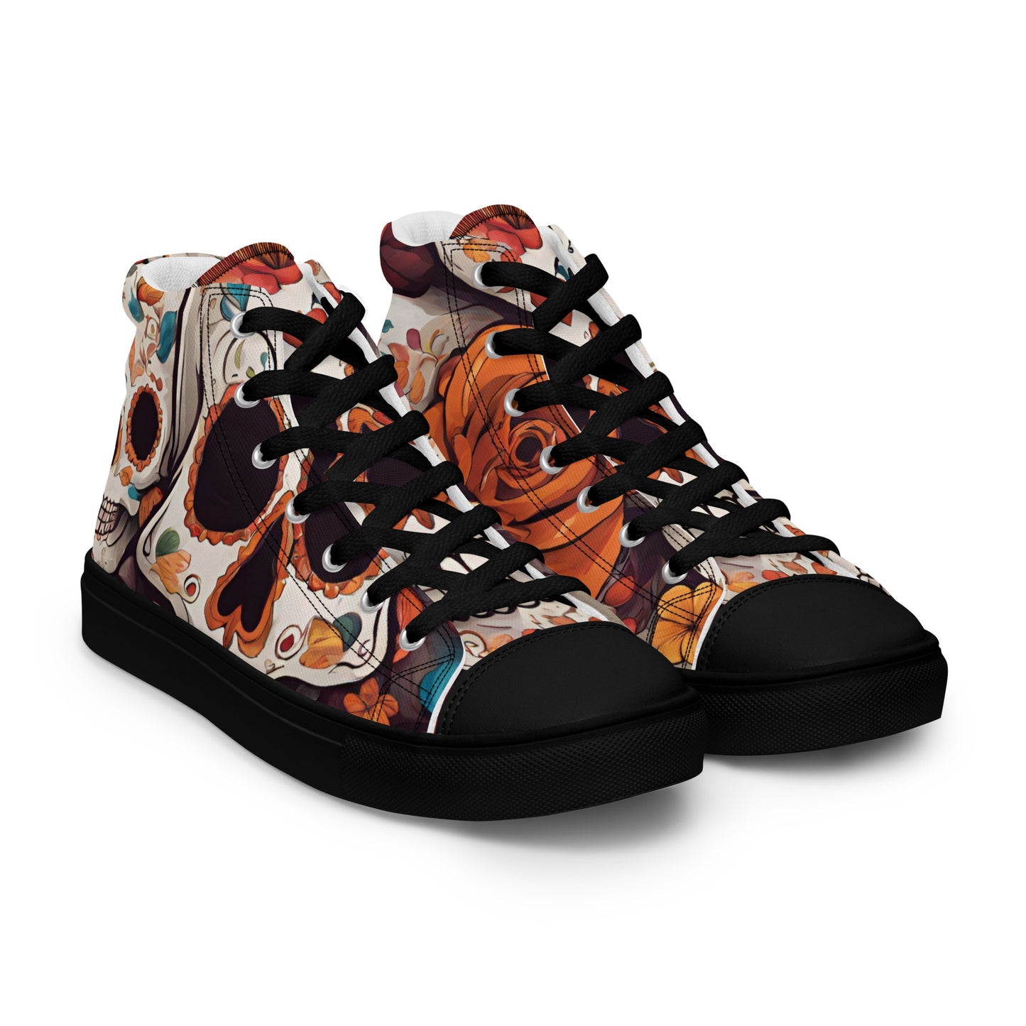 WOMEN'S DIA DE LOS MUERTOS HIGHT TOP CANVAS SHOES