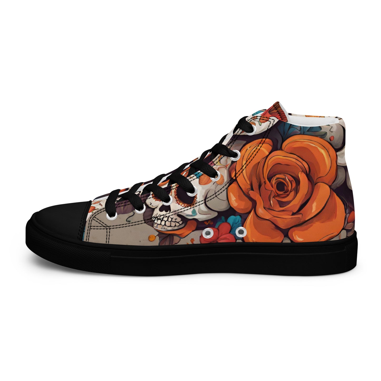 WOMEN'S DIA DE LOS MUERTOS HIGHT TOP CANVAS SHOES