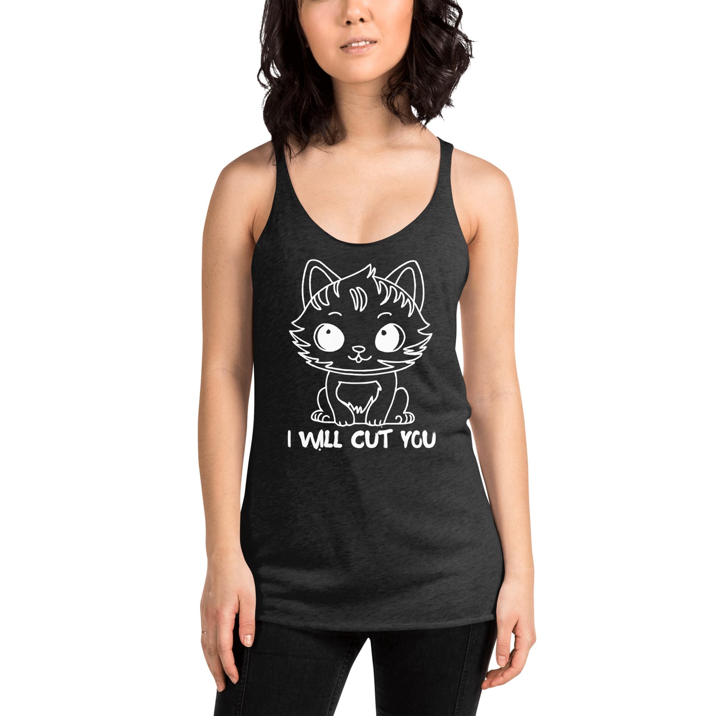 I WILL CUT YOU WOMEN'S RACERBACK TANK