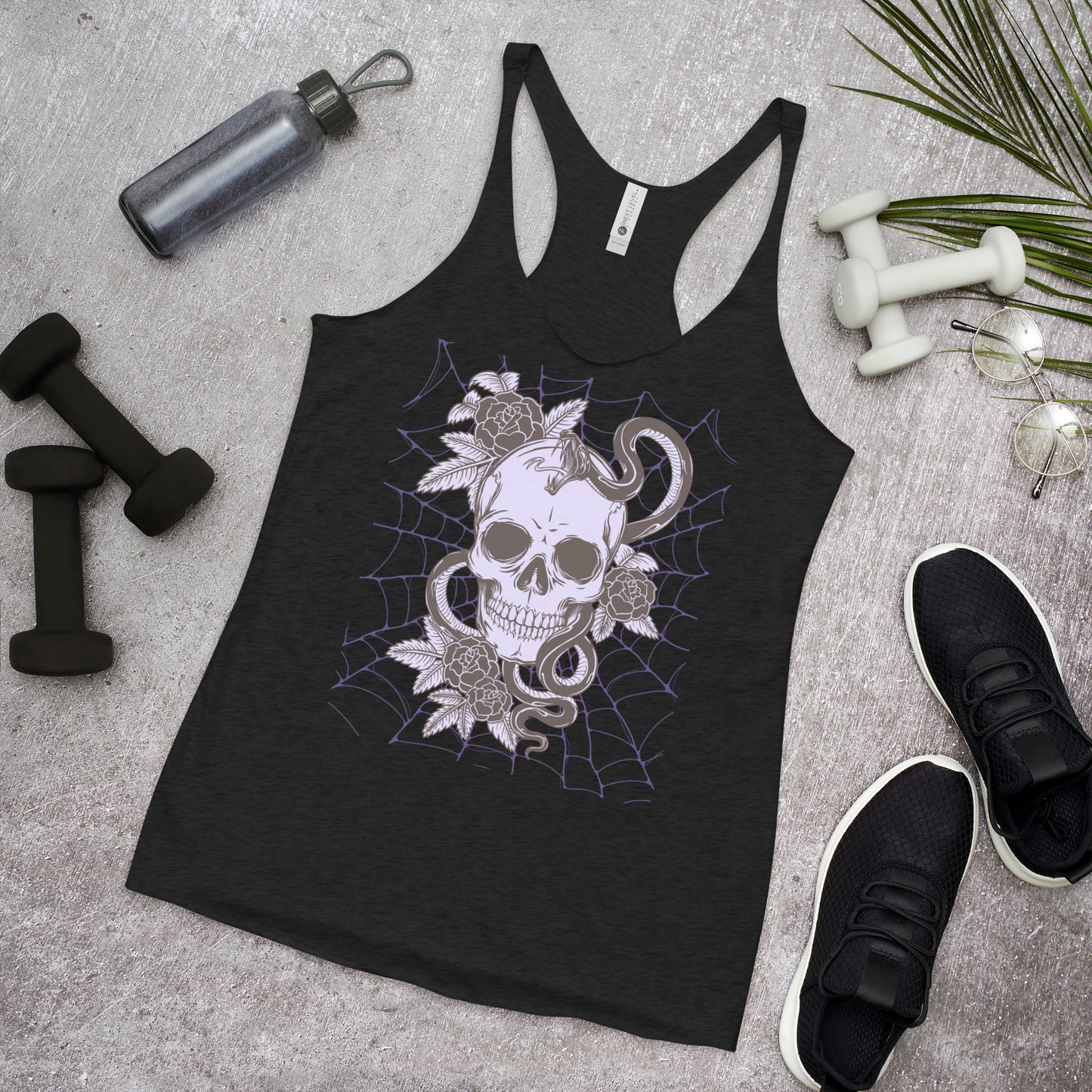 PURPLE SKULL & SNAKE WOMEN'S RACERBACK TANK