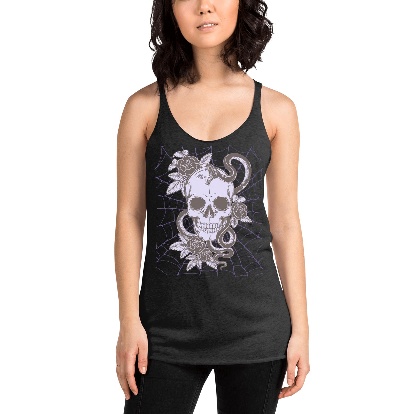PURPLE SKULL & SNAKE WOMEN'S RACERBACK TANK