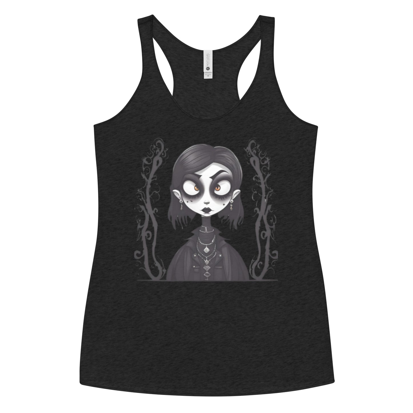 WIDE EYED GOTH GIRL WOMEN'S RACERBACK TANK