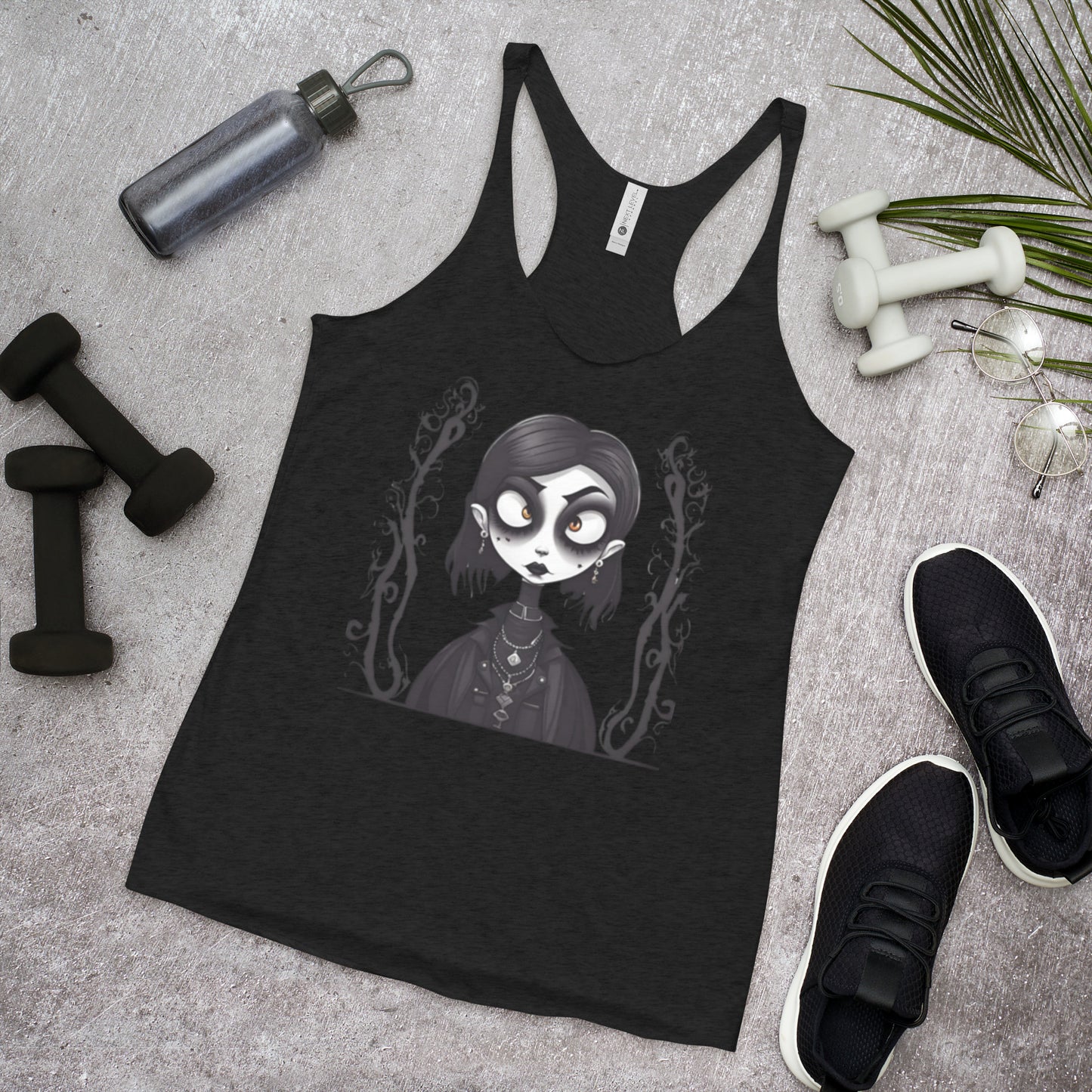 WIDE EYED GOTH GIRL WOMEN'S RACERBACK TANK