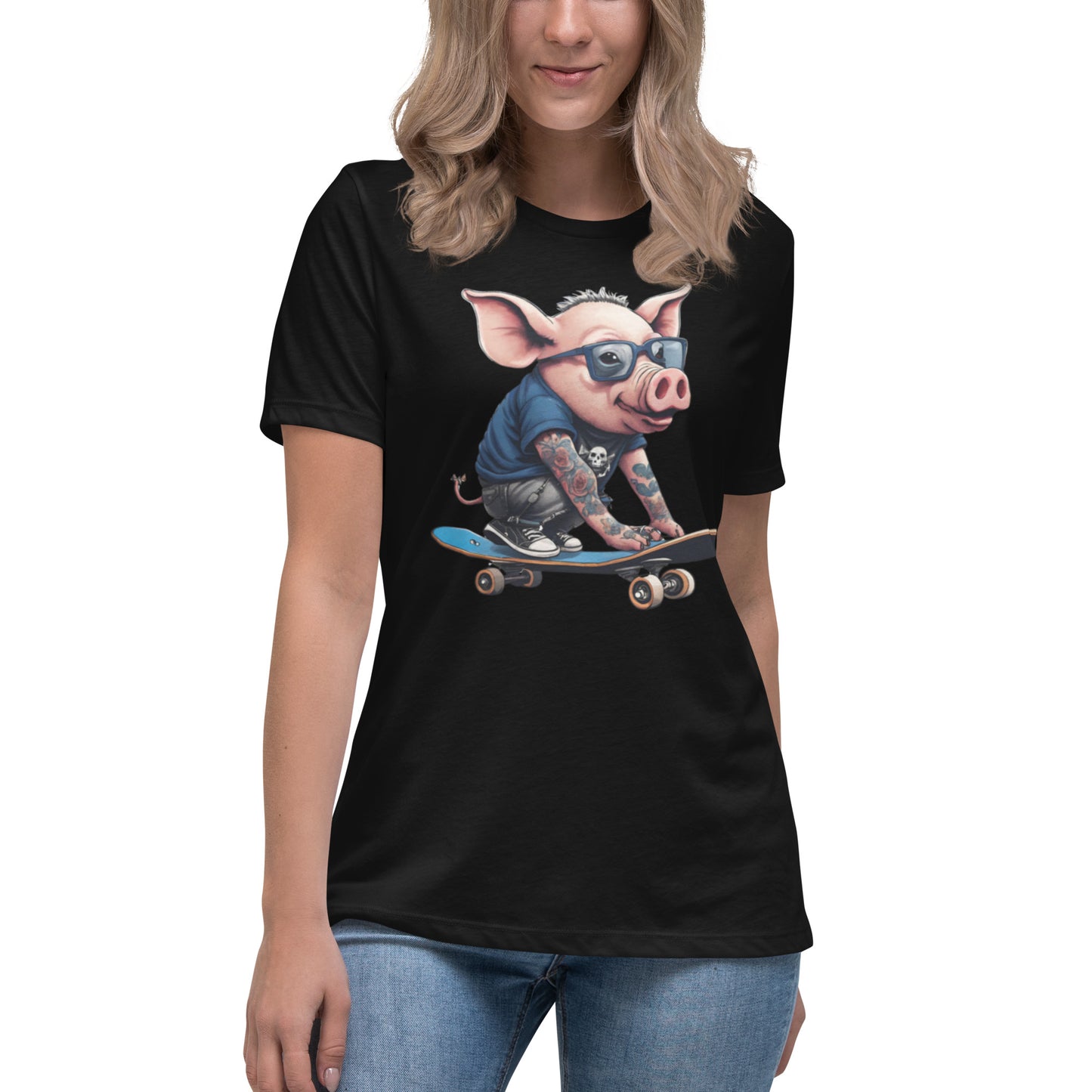 WOMEN'S SKATER PUNK PIG TEE