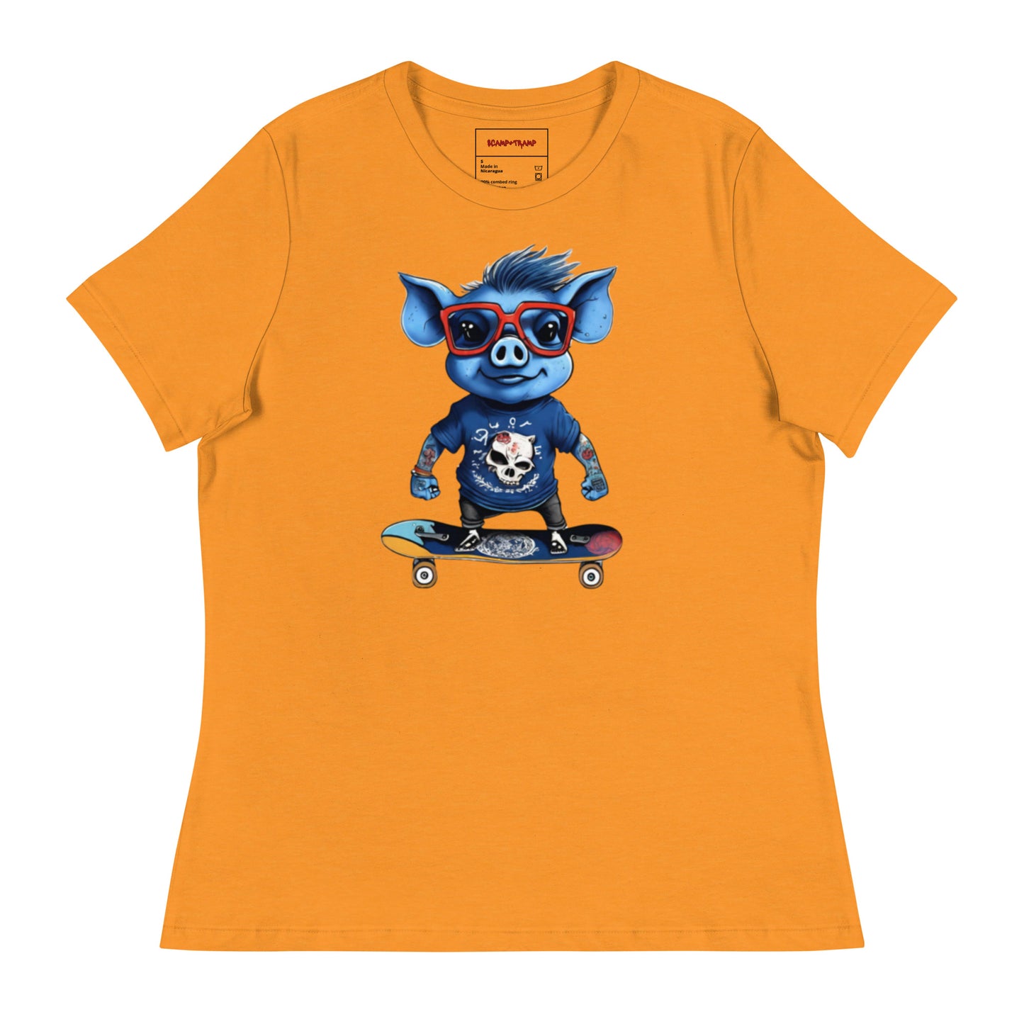 WOMEN'S BLUE PIG TEE