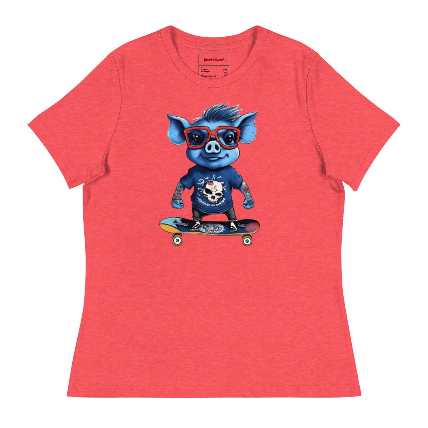 WOMEN'S BLUE PIG TEE