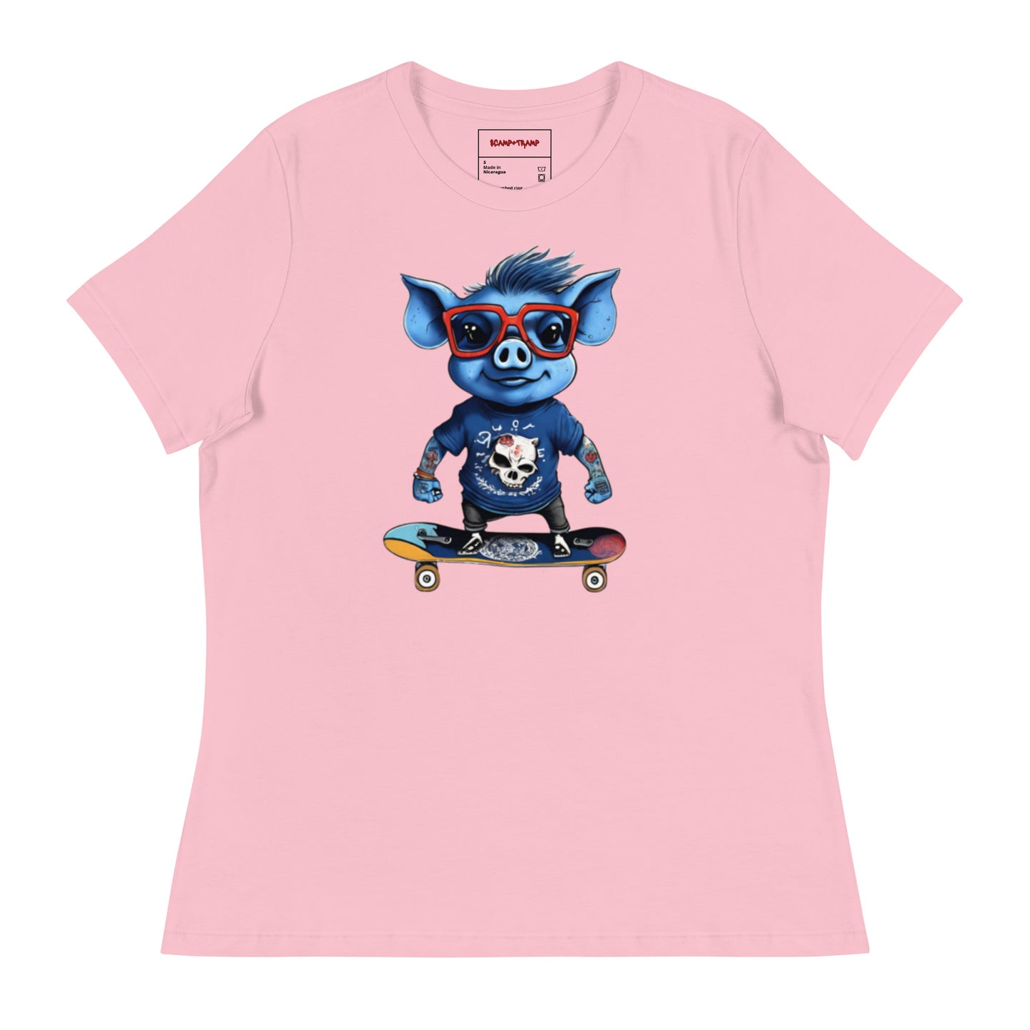 WOMEN'S BLUE PIG TEE