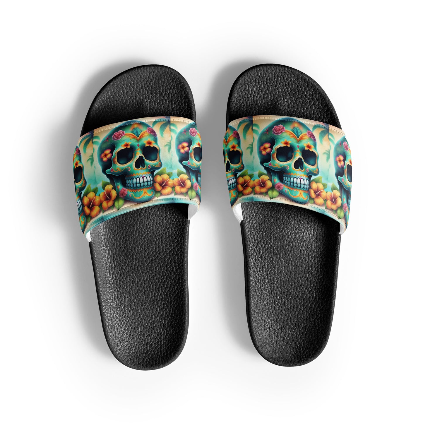 BLUE SKULL WOMEN'S SLIDES