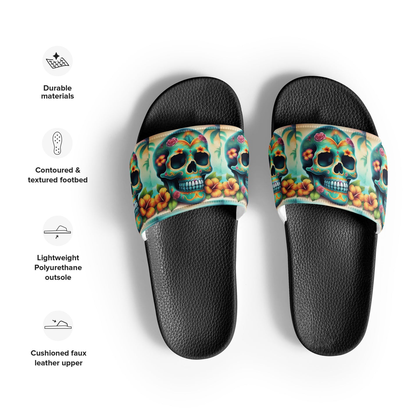 BLUE SKULL WOMEN'S SLIDES