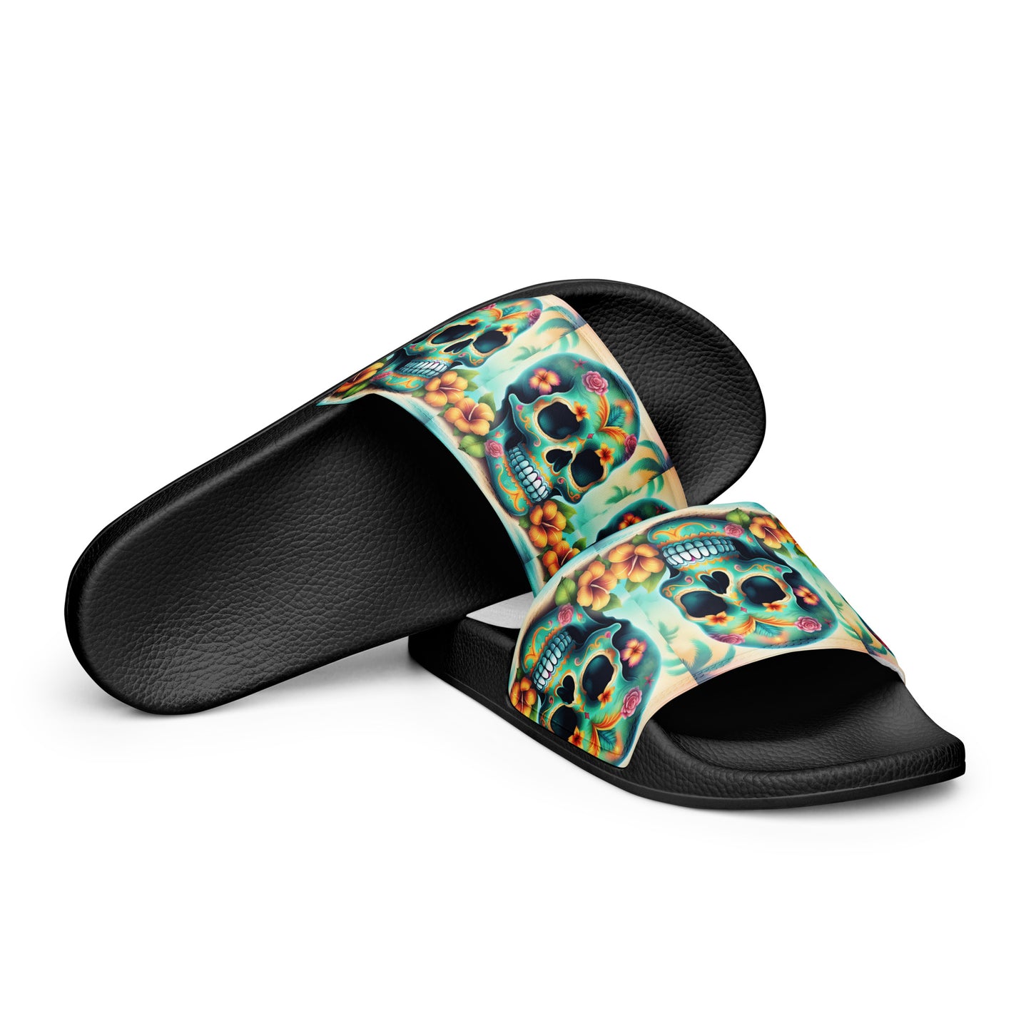 BLUE SKULL WOMEN'S SLIDES