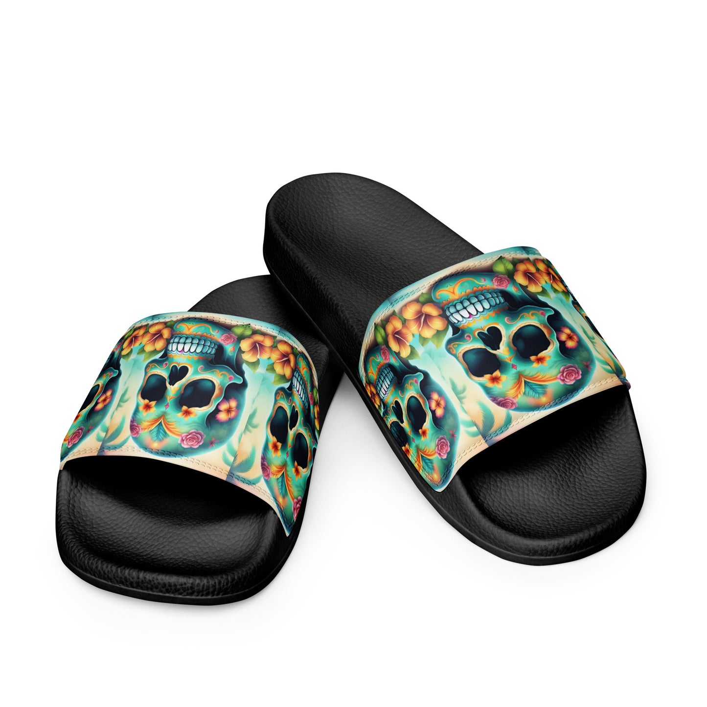 BLUE SKULL WOMEN'S SLIDES