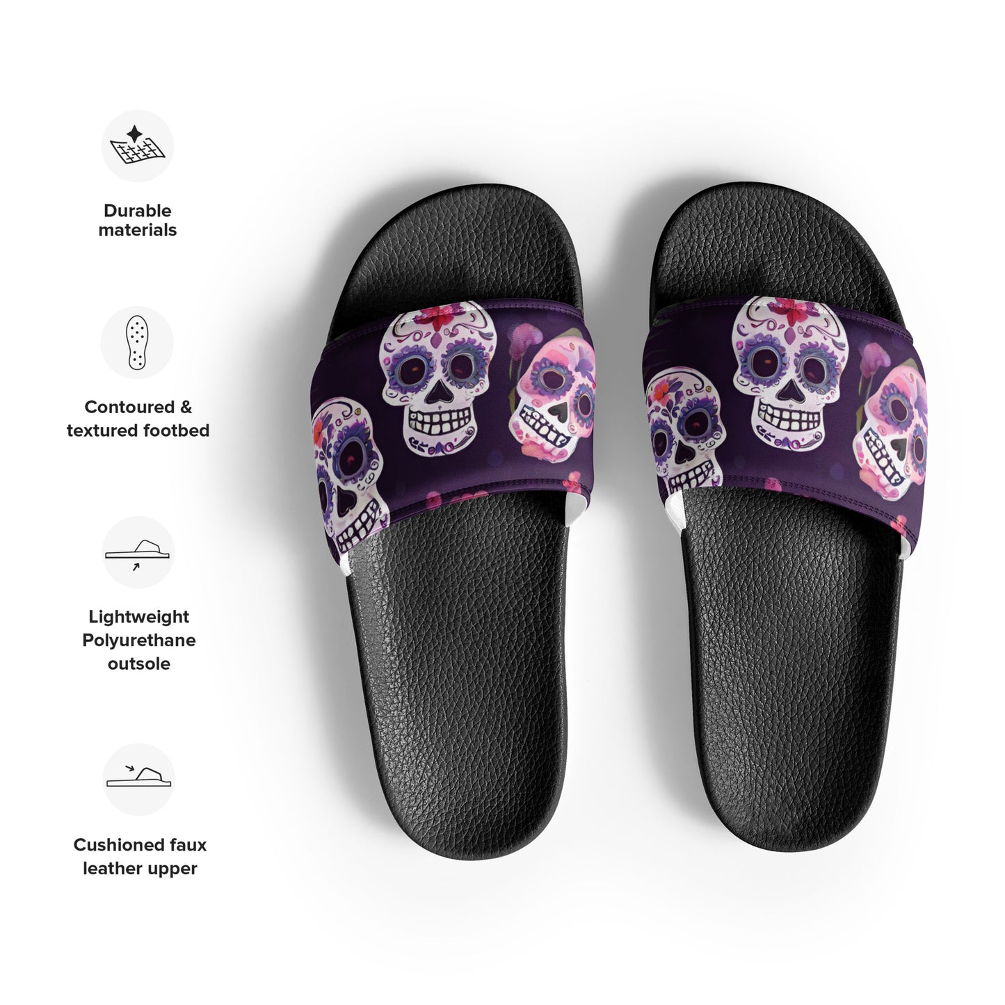 FOUR TROPICAL SKULLS WOMEN'S SLIDES