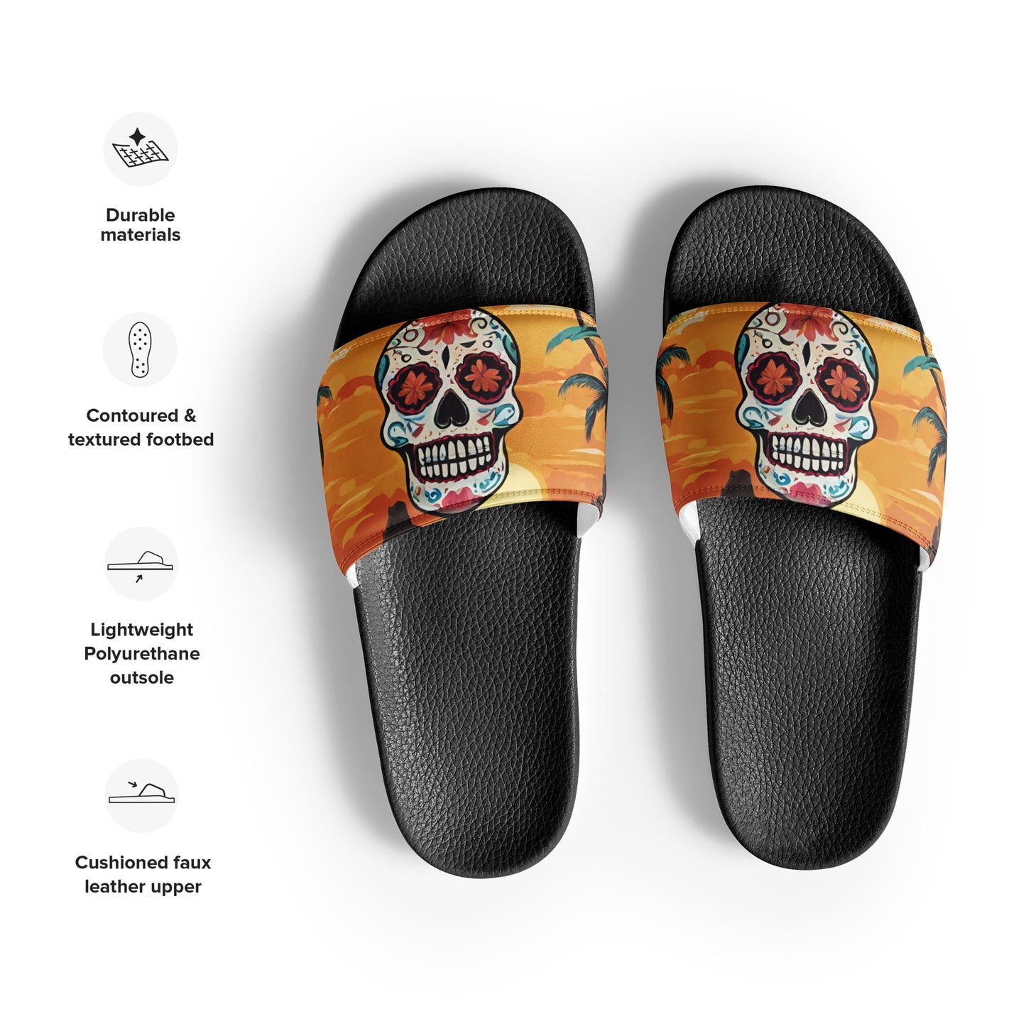 SUGAR SKULL SUNSET WOMEN'S SLIDES