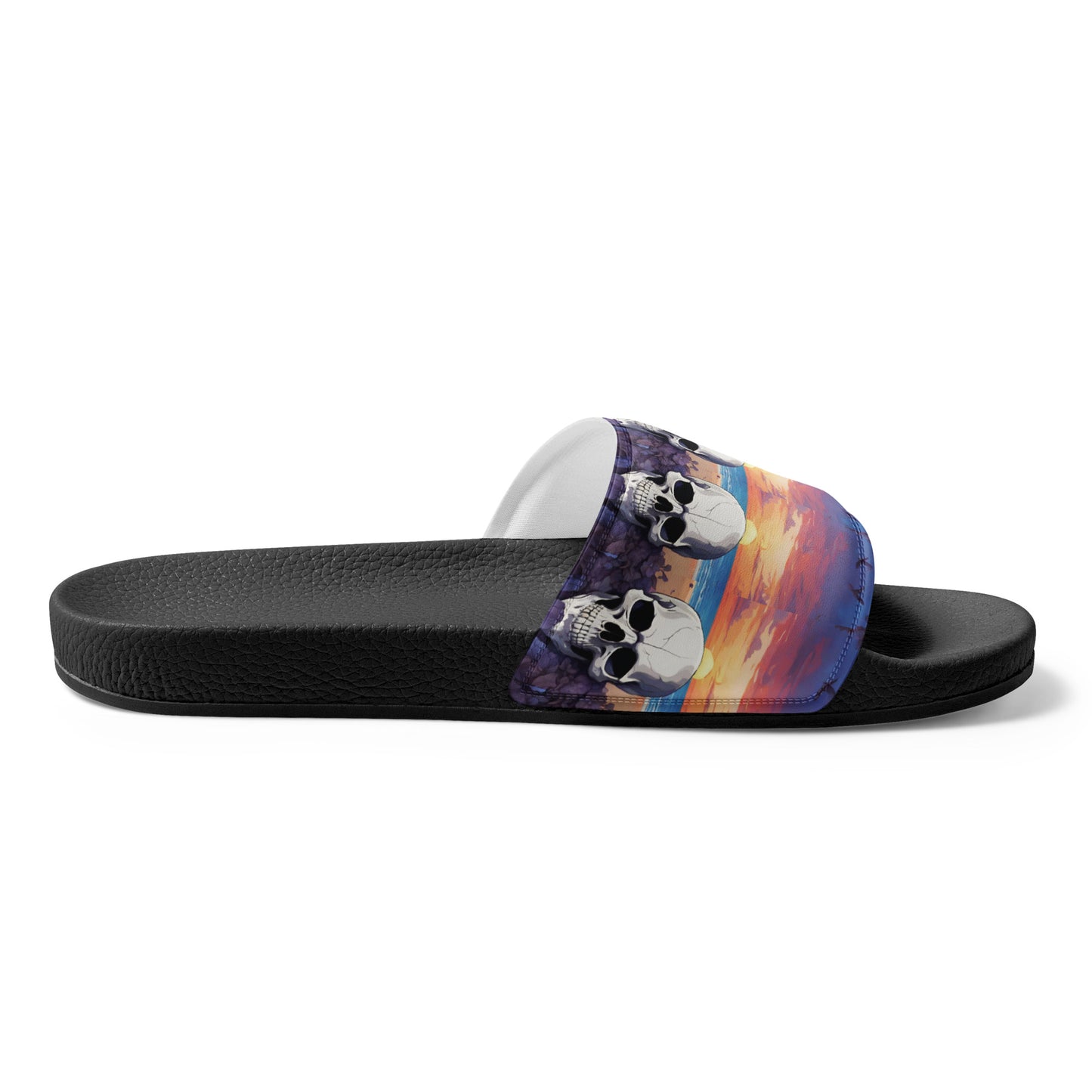 PURPLE SUNSET SKULL WOMEN'S SLIDES