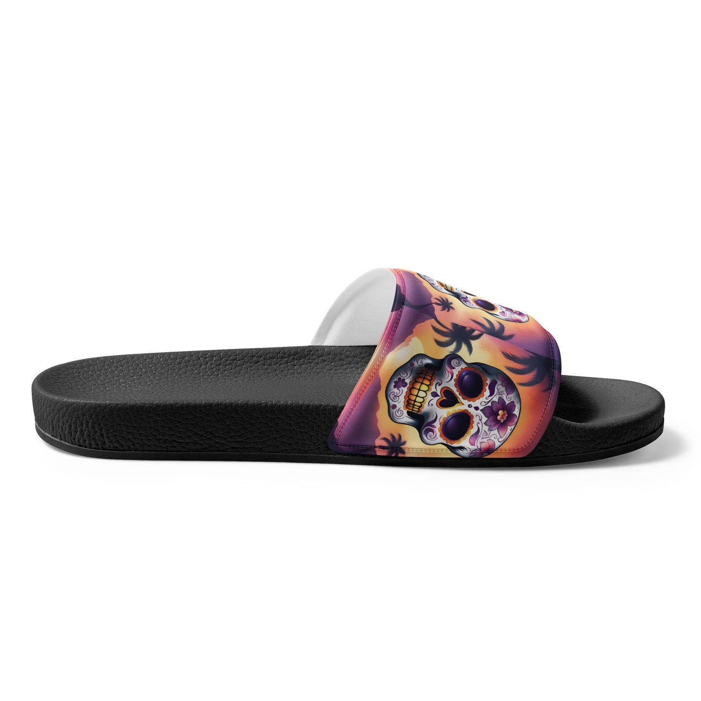 PINK SUNRISE SKULL WOMEN'S SLIDES