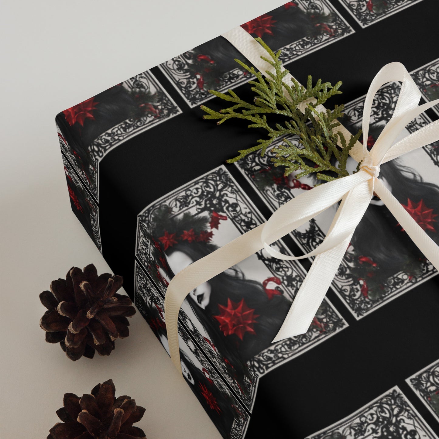 XMAS GOTH GIRL PREMIUM WRAPPING PAPER SHEETS