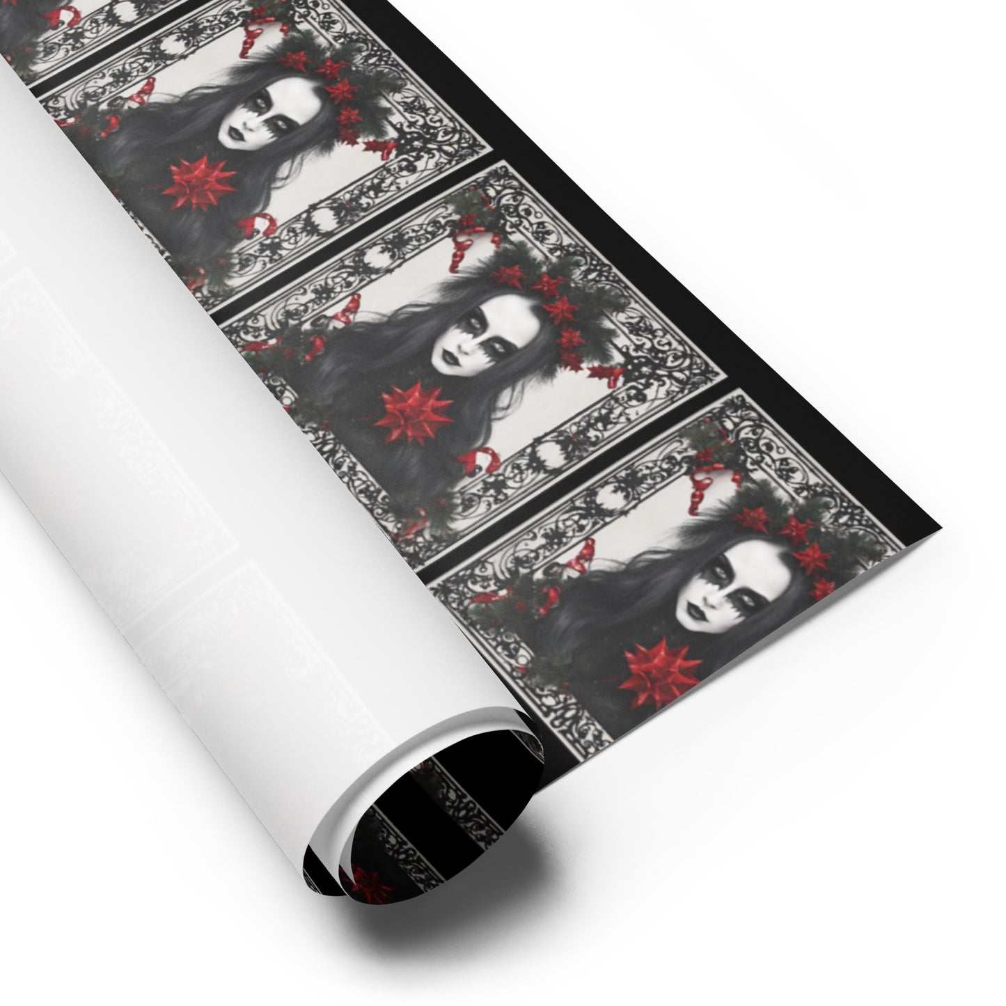 XMAS GOTH GIRL PREMIUM WRAPPING PAPER SHEETS