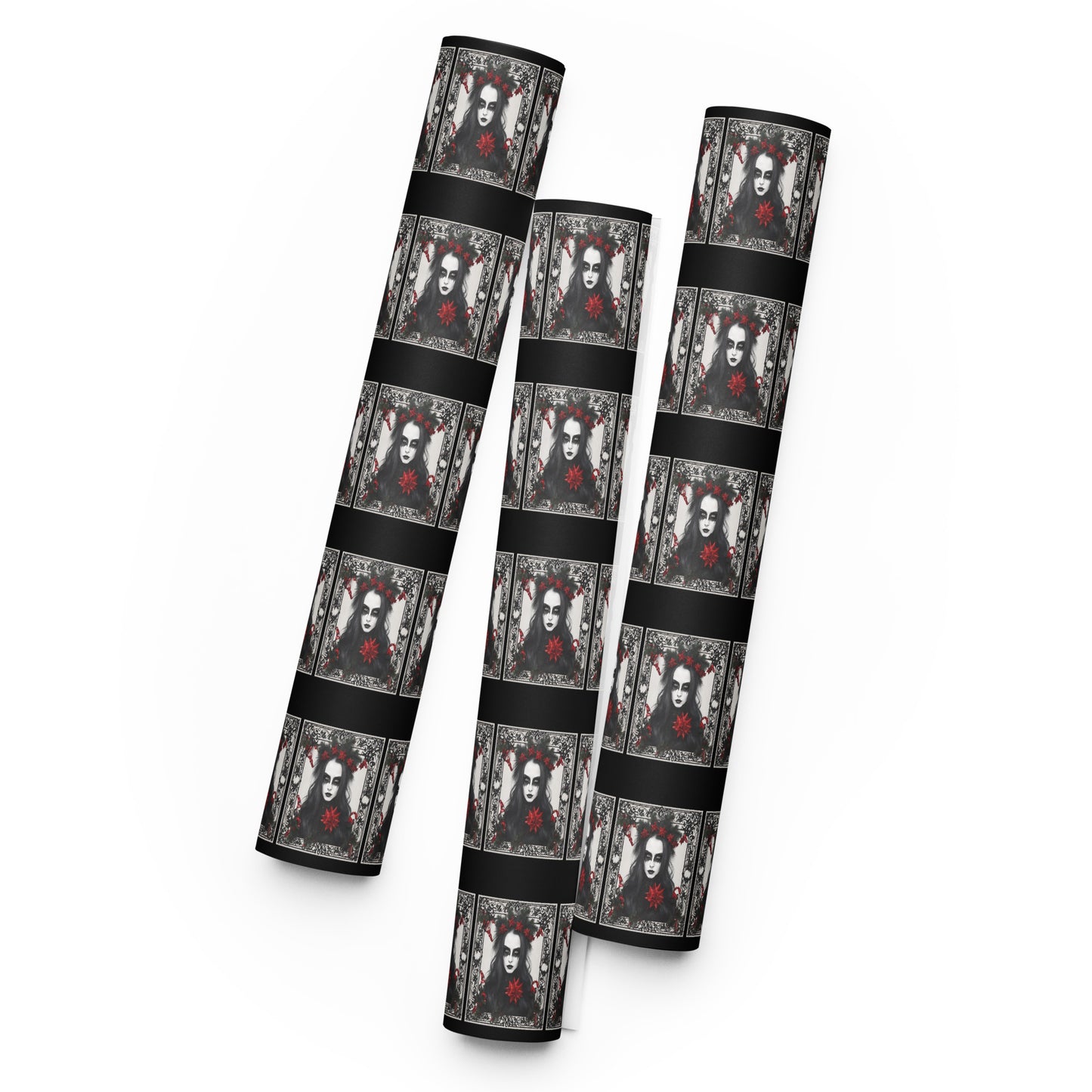 XMAS GOTH GIRL PREMIUM WRAPPING PAPER SHEETS