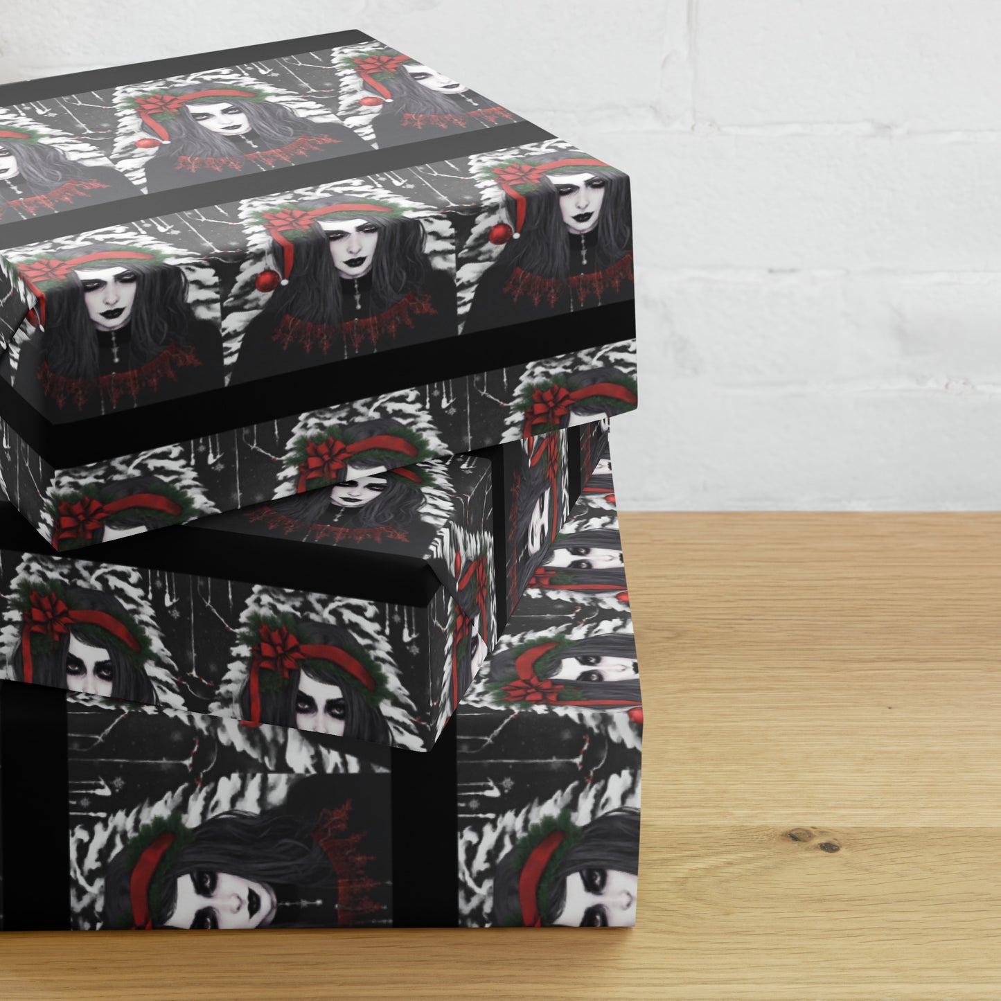 GOTH GIRL BOW PREMIUM WRAPPING PAPER SHEETS