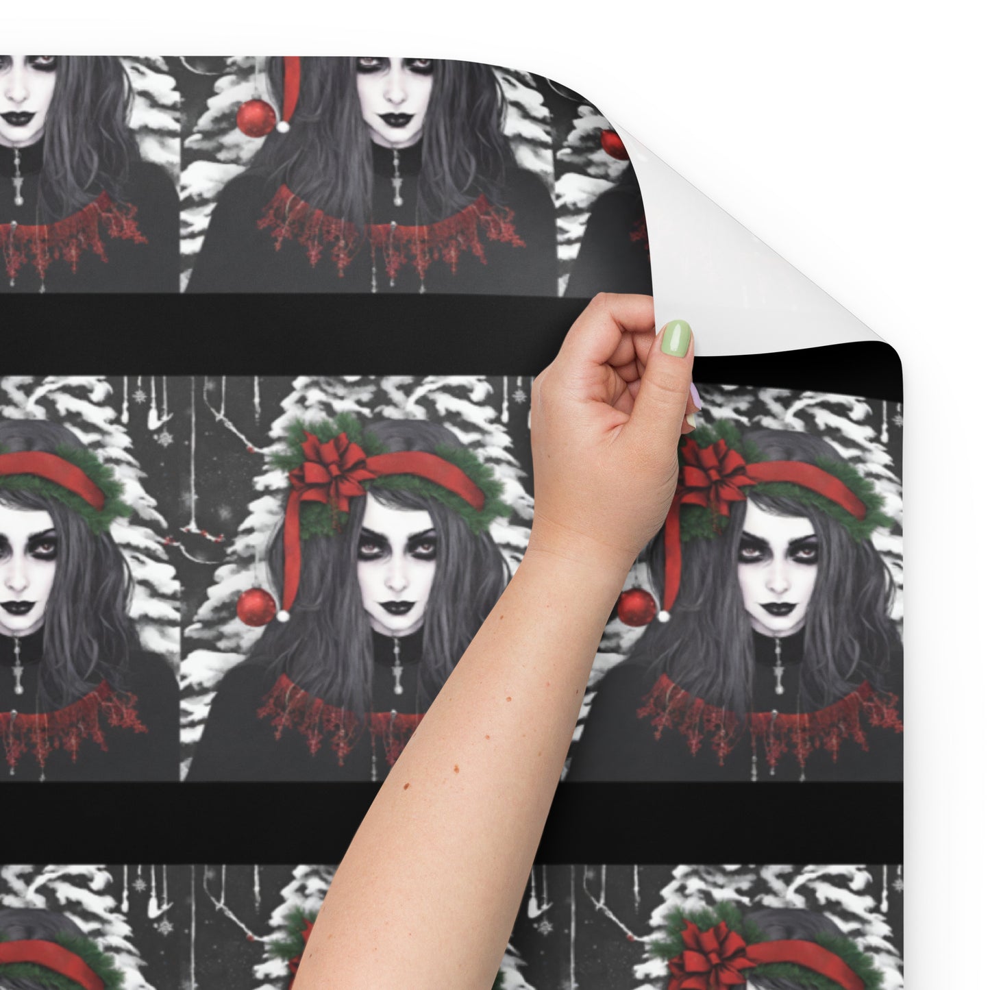 GOTH GIRL BOW PREMIUM WRAPPING PAPER SHEETS