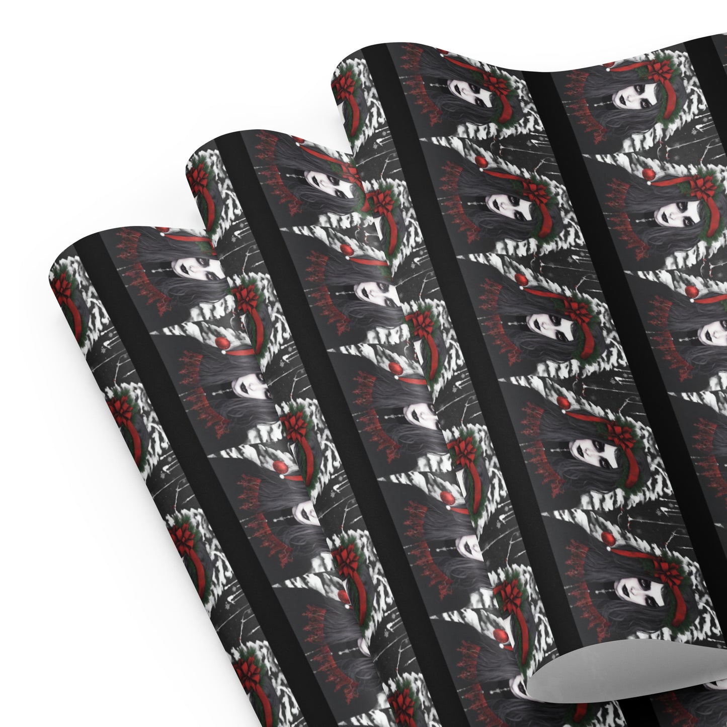 GOTH GIRL BOW PREMIUM WRAPPING PAPER SHEETS