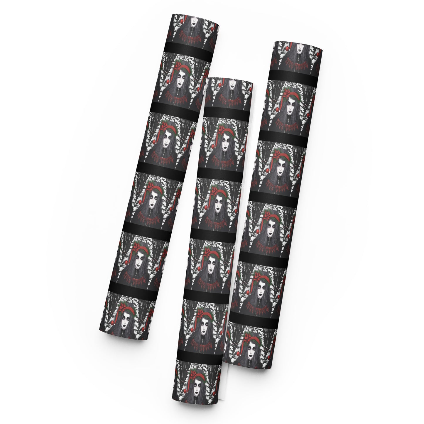 GOTH GIRL BOW PREMIUM WRAPPING PAPER SHEETS
