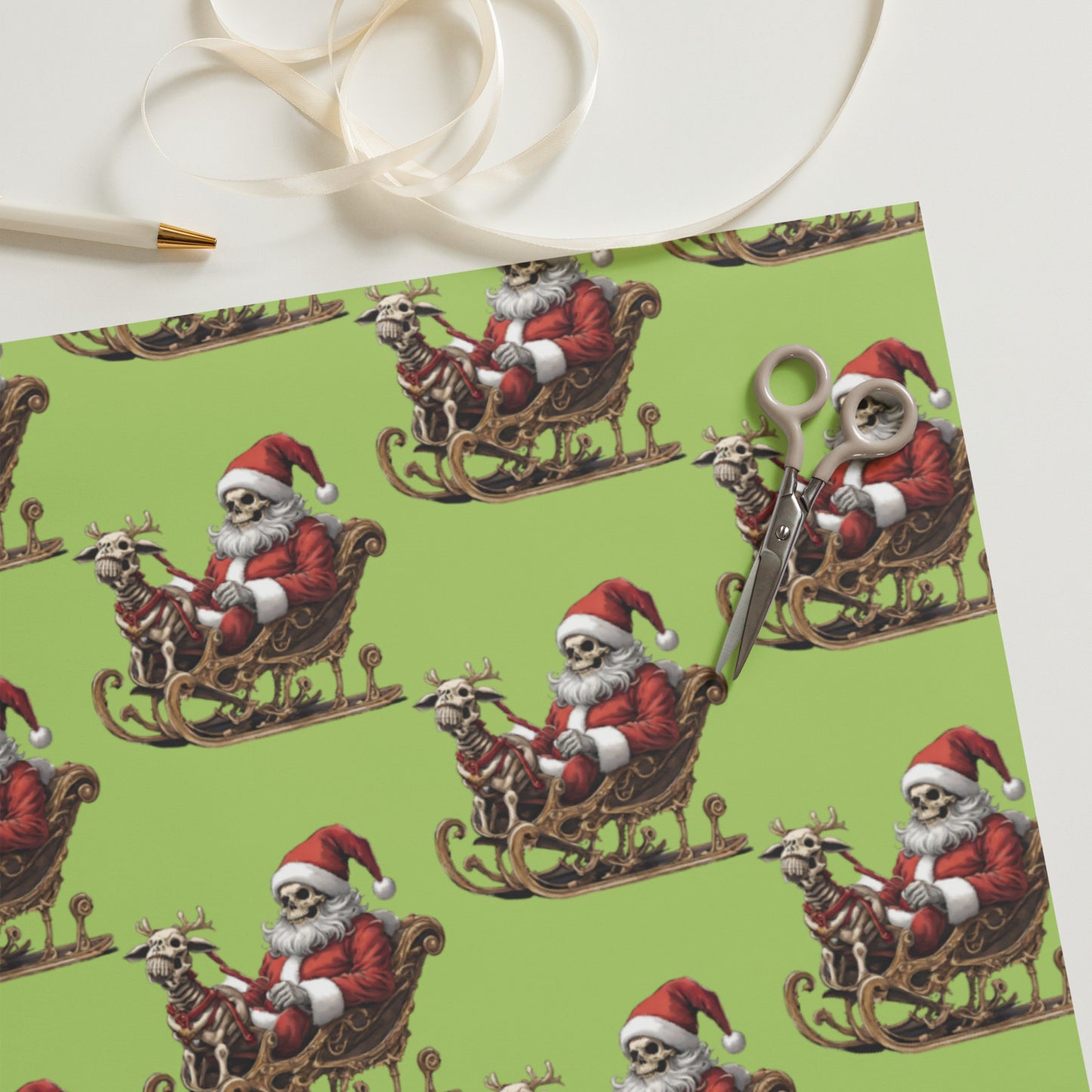SANTA SLEIGH PREMIUM WRAPPING PAPER SHEETS