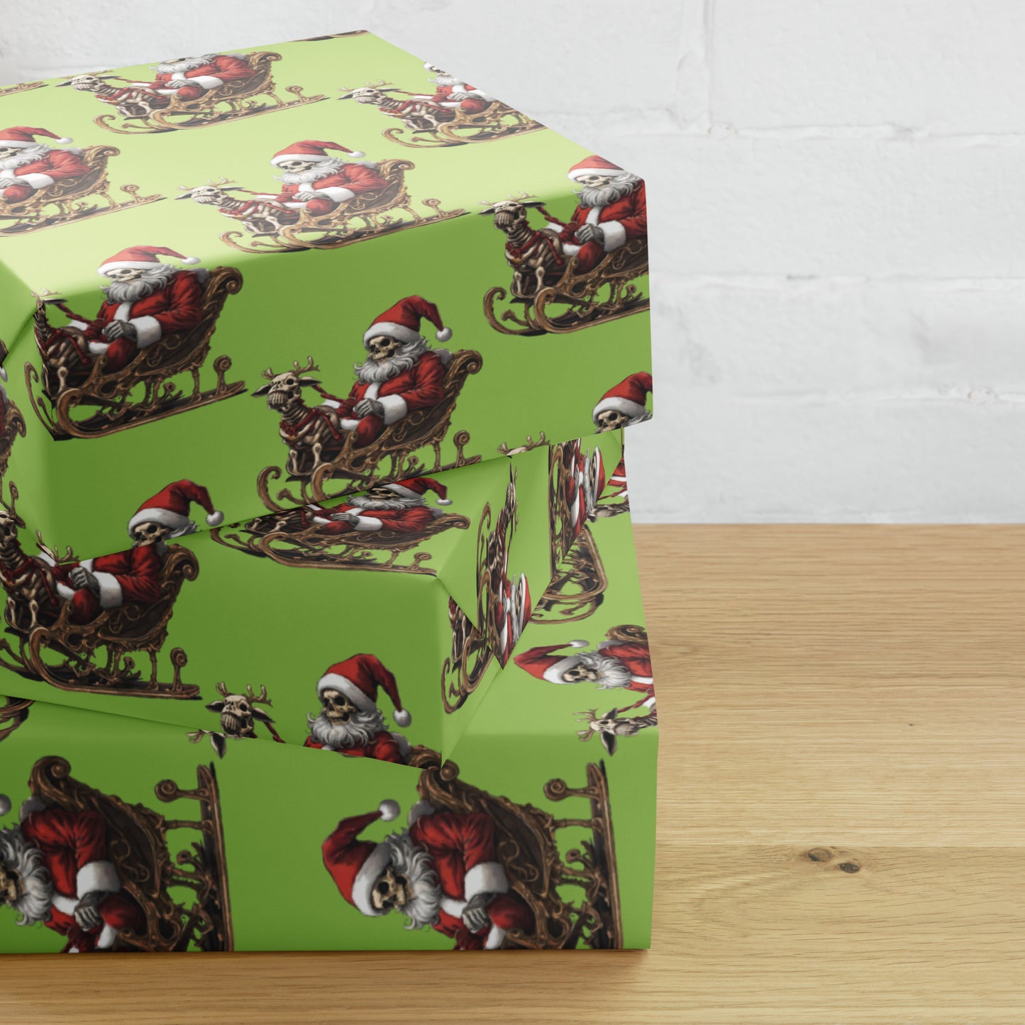 SANTA SLEIGH PREMIUM WRAPPING PAPER SHEETS