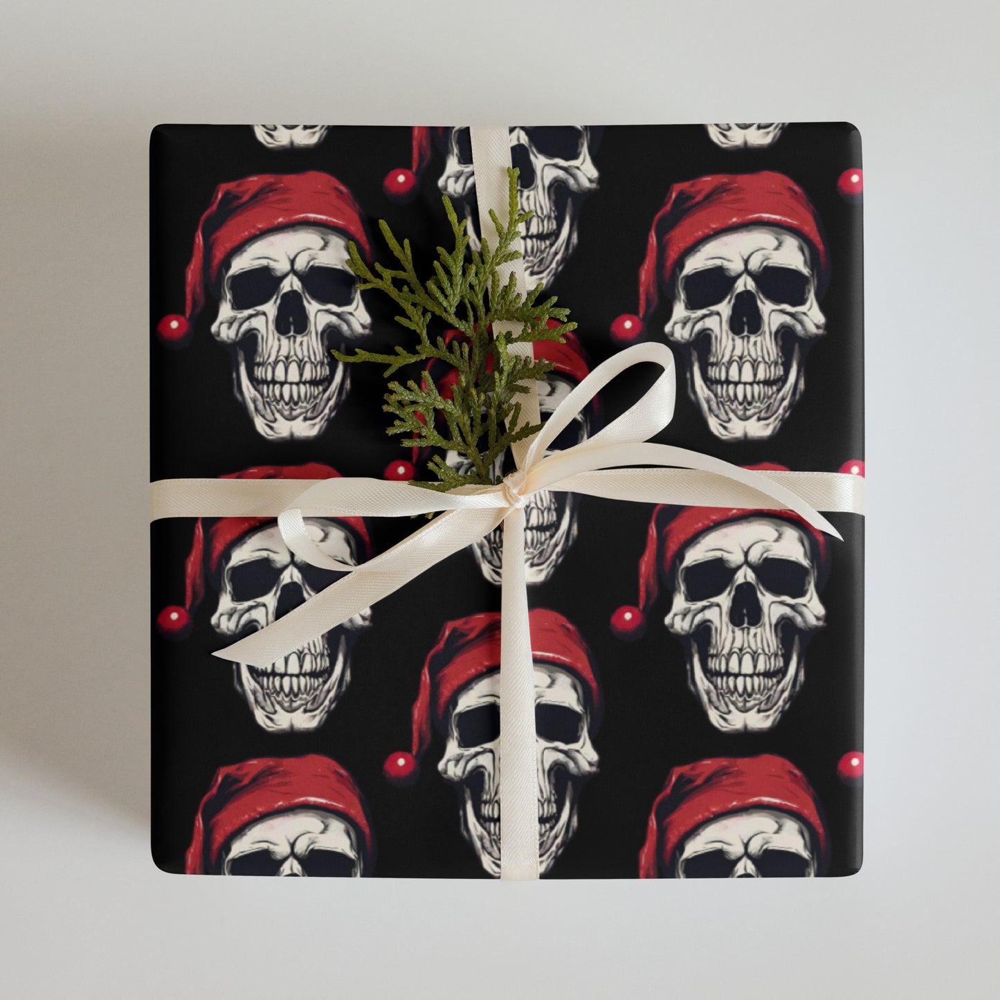 SANTA SKULL PREMIUM WRAPPING PAPER SHEETS