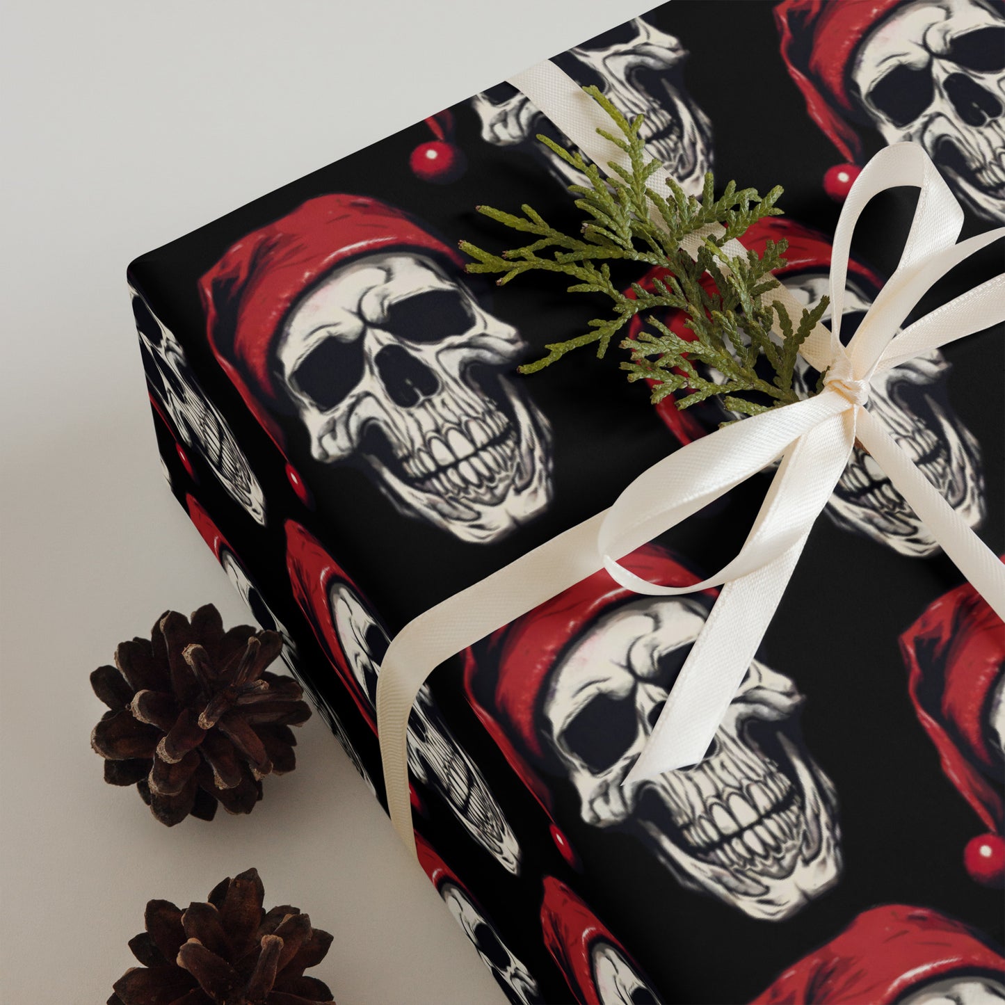 SANTA SKULL PREMIUM WRAPPING PAPER SHEETS