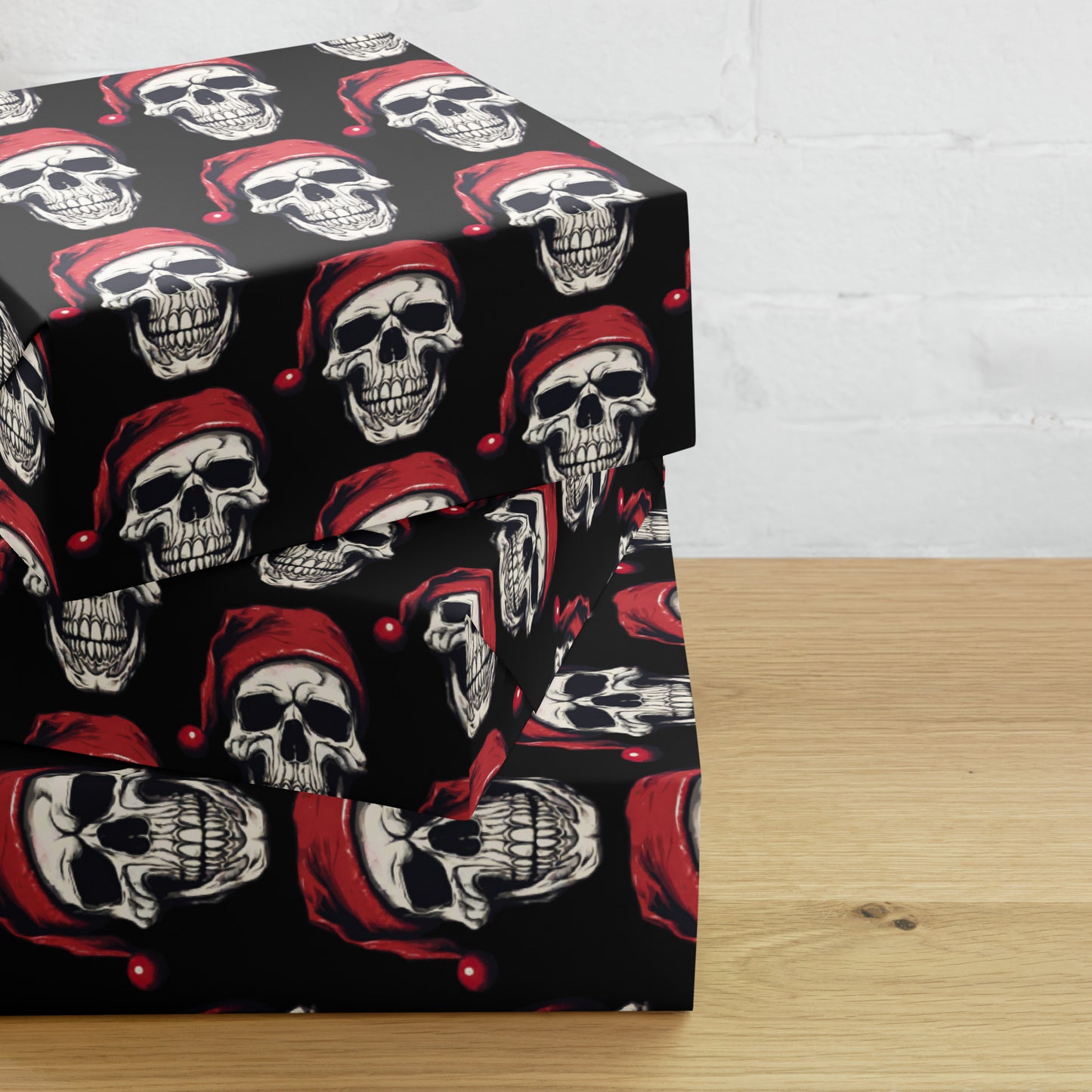 SANTA SKULL PREMIUM WRAPPING PAPER SHEETS